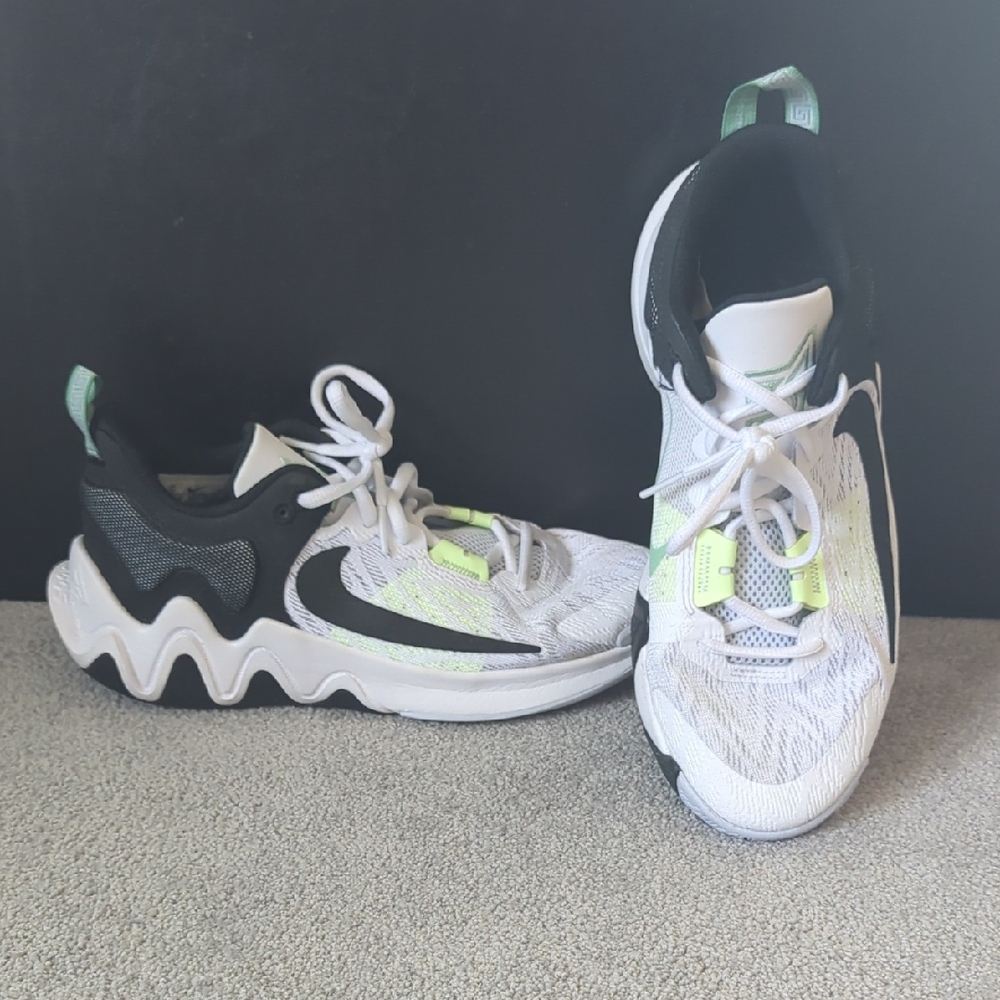 Kids White and Black Athletic Shoes